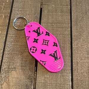 Neon Pink Monogram Key Holder